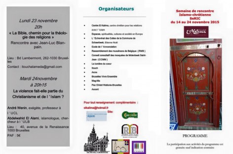 تجمع مسلمي بلجيكا و هيئات مسيحية مهمة،تنظم أسبوع اللقاء الإسلامي المسيحي ببروكسيل.