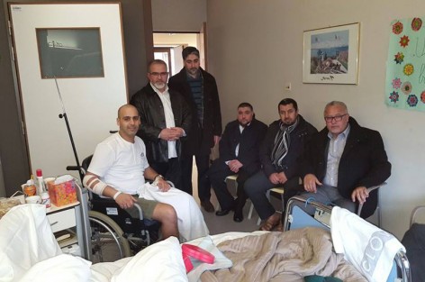 فعاليات نشيطة في الحقل الديني ببلجيكا تقوم بزيارة تفقدية لمستشفى أونفرس للمواطن المغربي العلالي عبد الله ضحية الحادث الإرهابي الغادر.