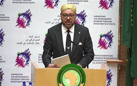 صاحب الجلالة الملك محمد السادس يلقي خطابا تاريخيا أمام المشاركين في أشغال القمة 28  للاتحاد الافريقي التي تحتضنها العاصمة الإثيوبية أديس أبابا