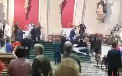 الشرطة الإسبانية توقف شابا مغربيا اقتحم عرسا كاثوليكيا وبدأ بالصراخ “الله أكبر”+فيديو